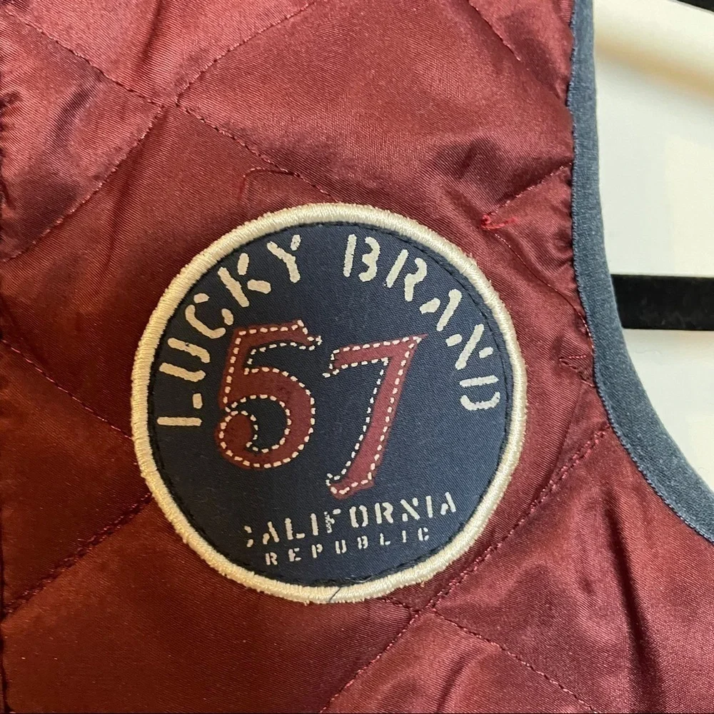 Lucky Brand 3T Maroon and Navy Puffer Vest NWT